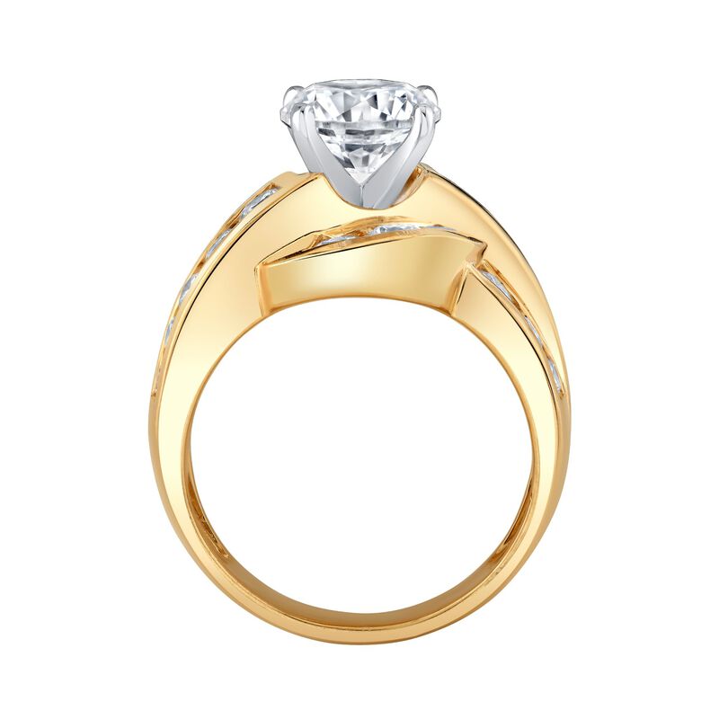 Round Lab Grown Diamond 3 1/2ctw. Multi Row Swirl Channel Engagement Ring in 14k Yellow Gold image number null